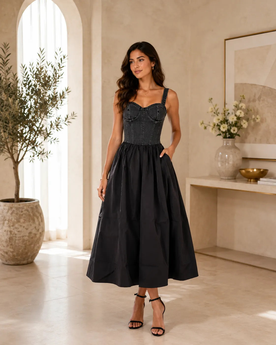 Midnight Corset Midi Dress – Etheniq Aura by aavi