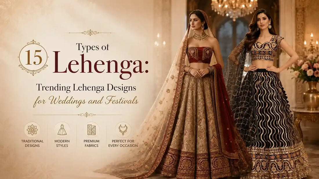 Types of Lehenga: 15 Trending Lehenga Designs for Weddings and Festivals