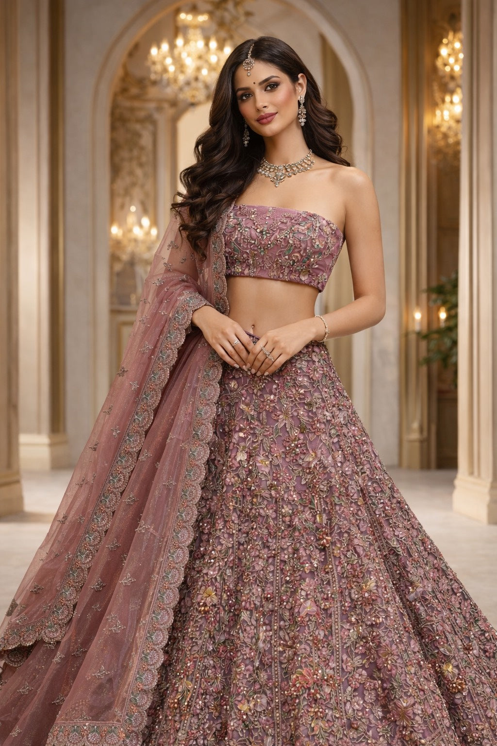 Floral Grace Embroidered Lehenga