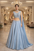 Sky Whisper Satin Lehenga