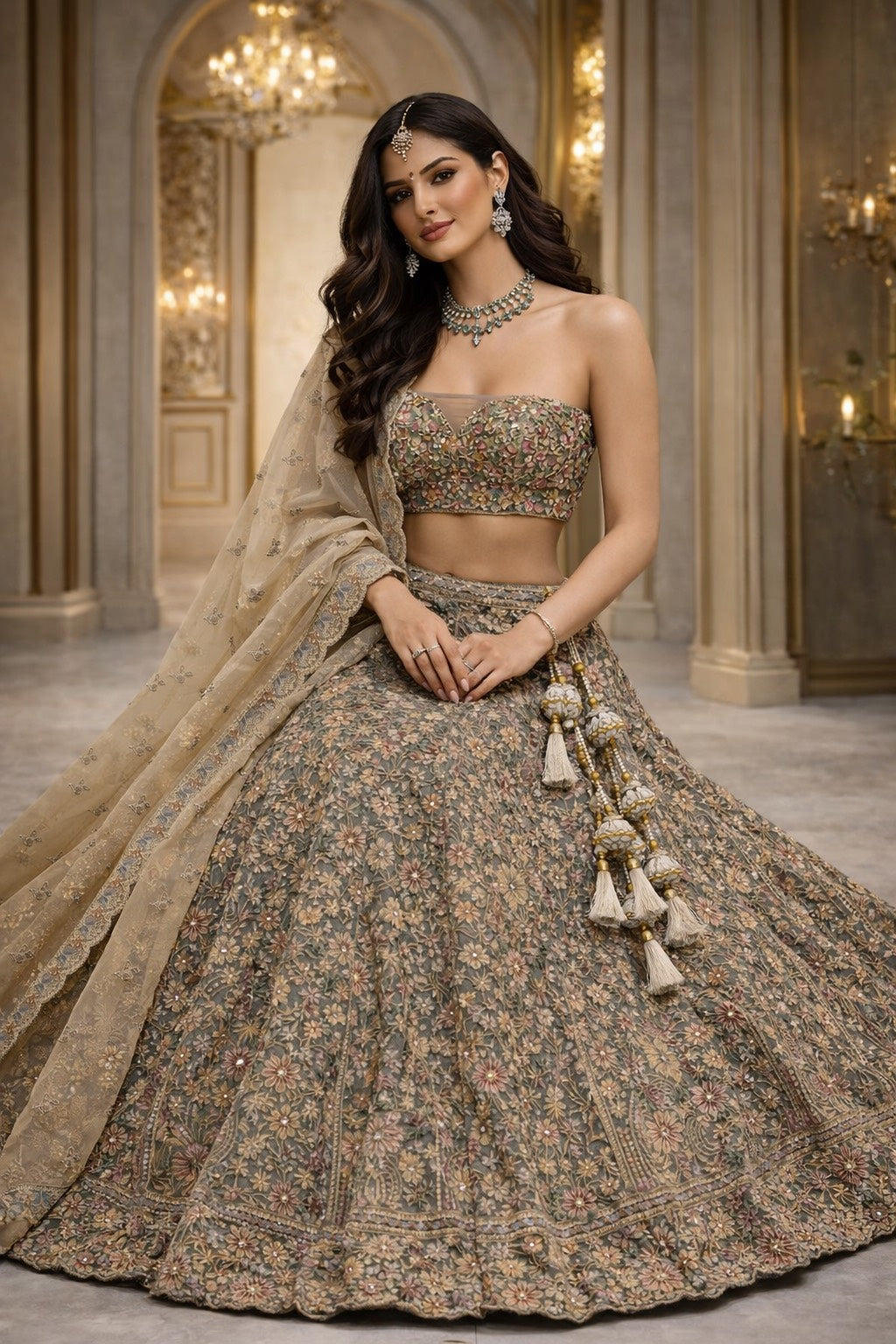 Floral Grace Embroidered Lehenga