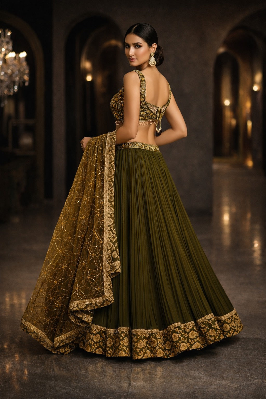 Midnight Bloom Lehenga