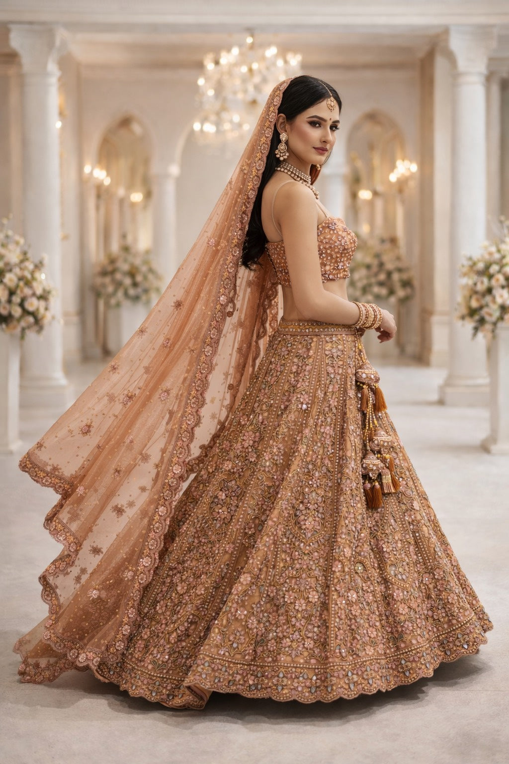 Rose Embroidered lehenga