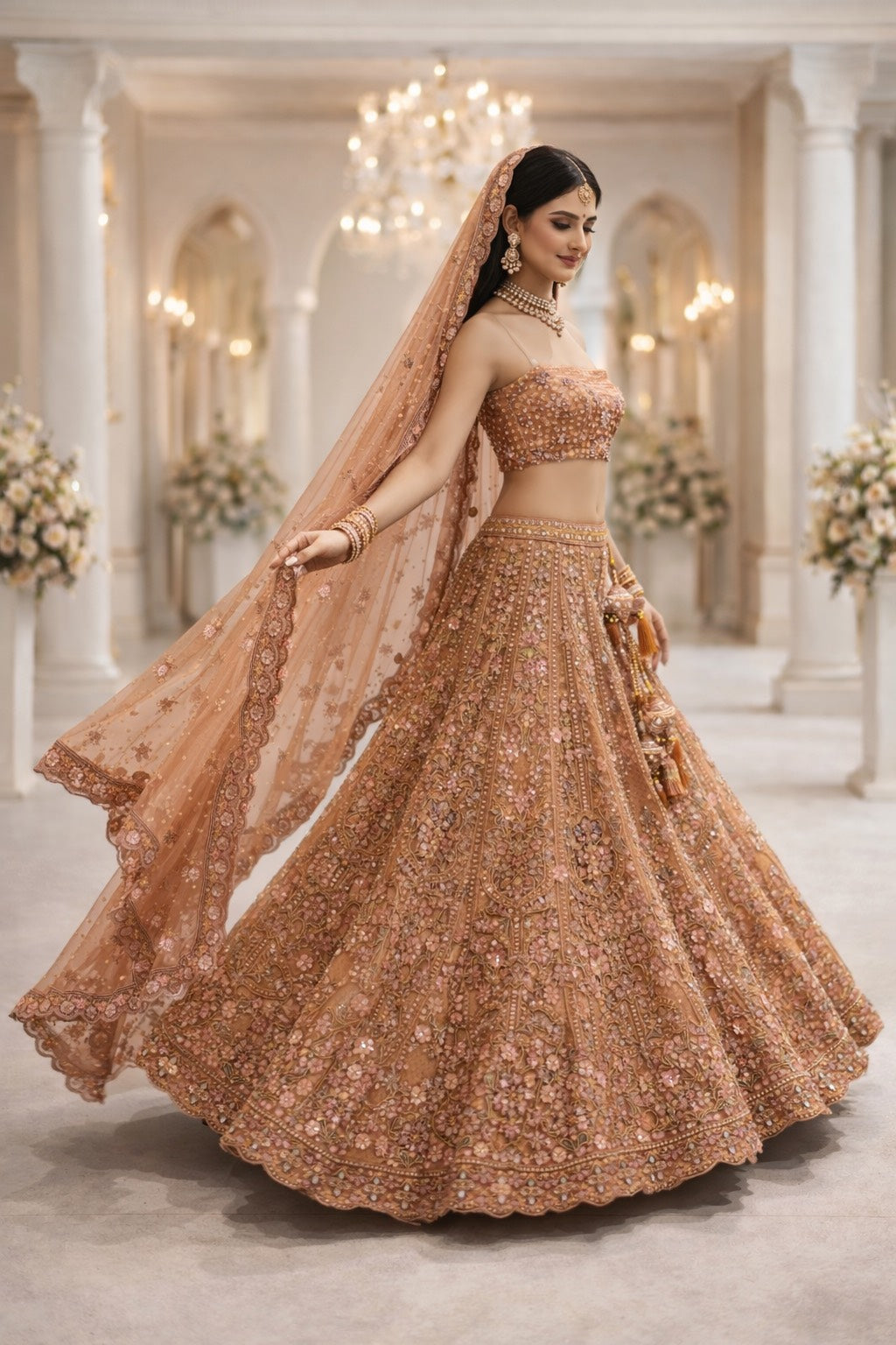 Rose Embroidered lehenga
