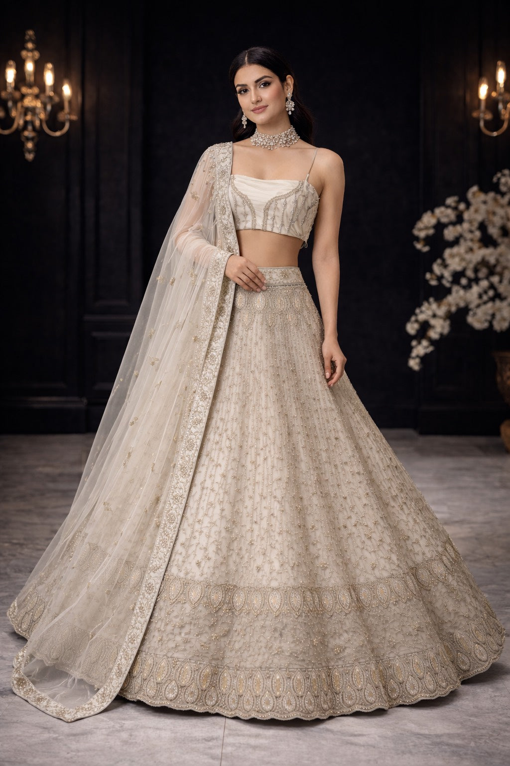 Elegant Whisper Embroidered Lehenga