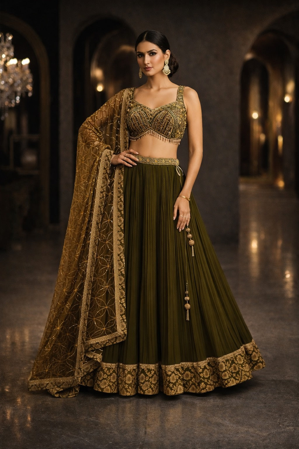Midnight Bloom Lehenga