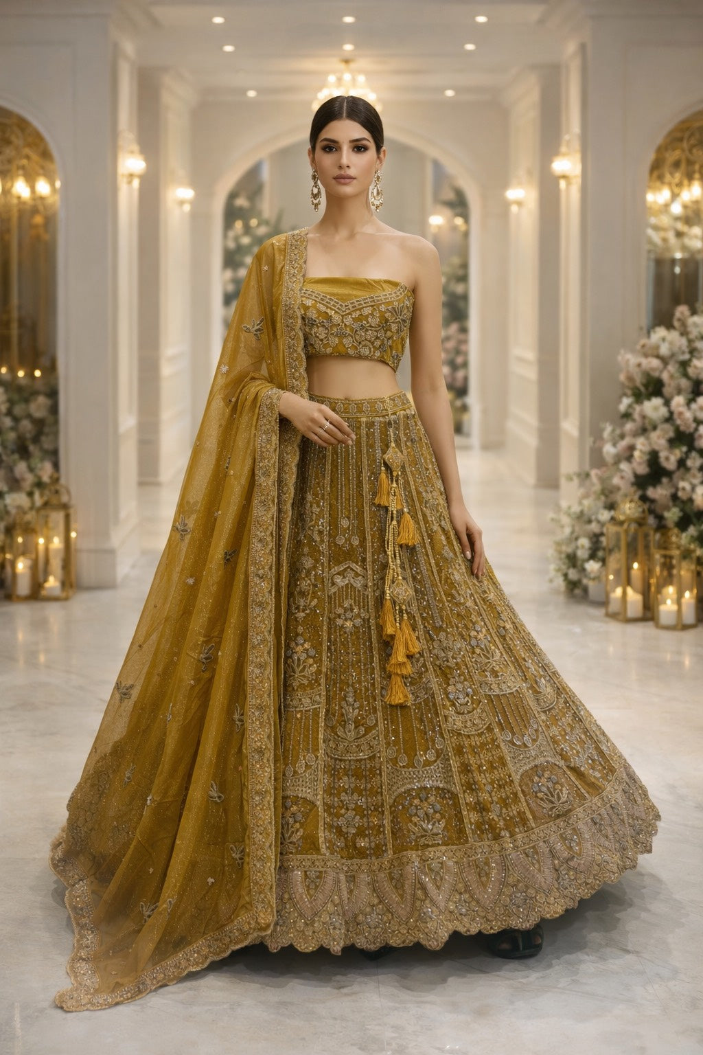 Golden Aura Embroidered Lehenga