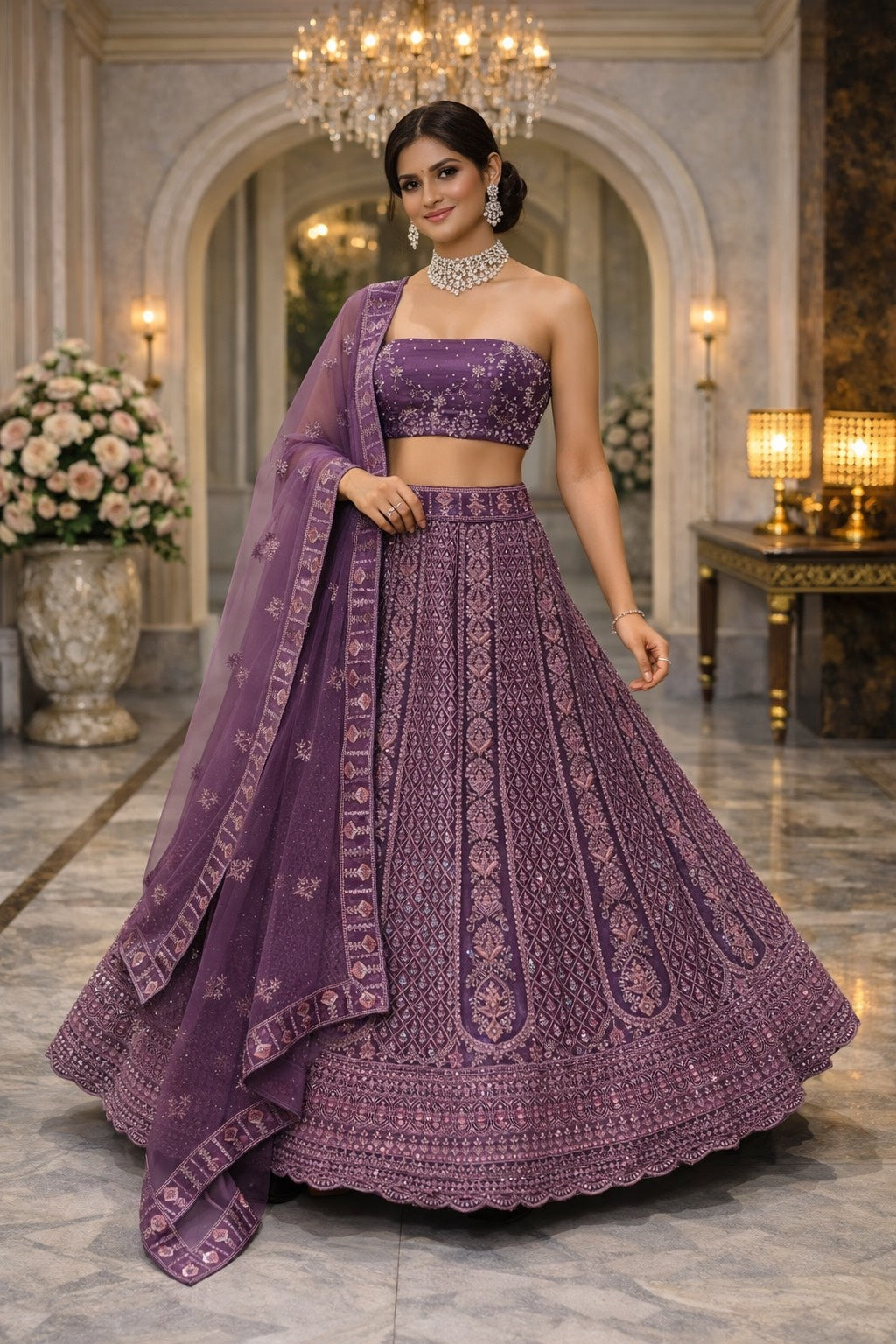 Dusty Plum Lehenga
