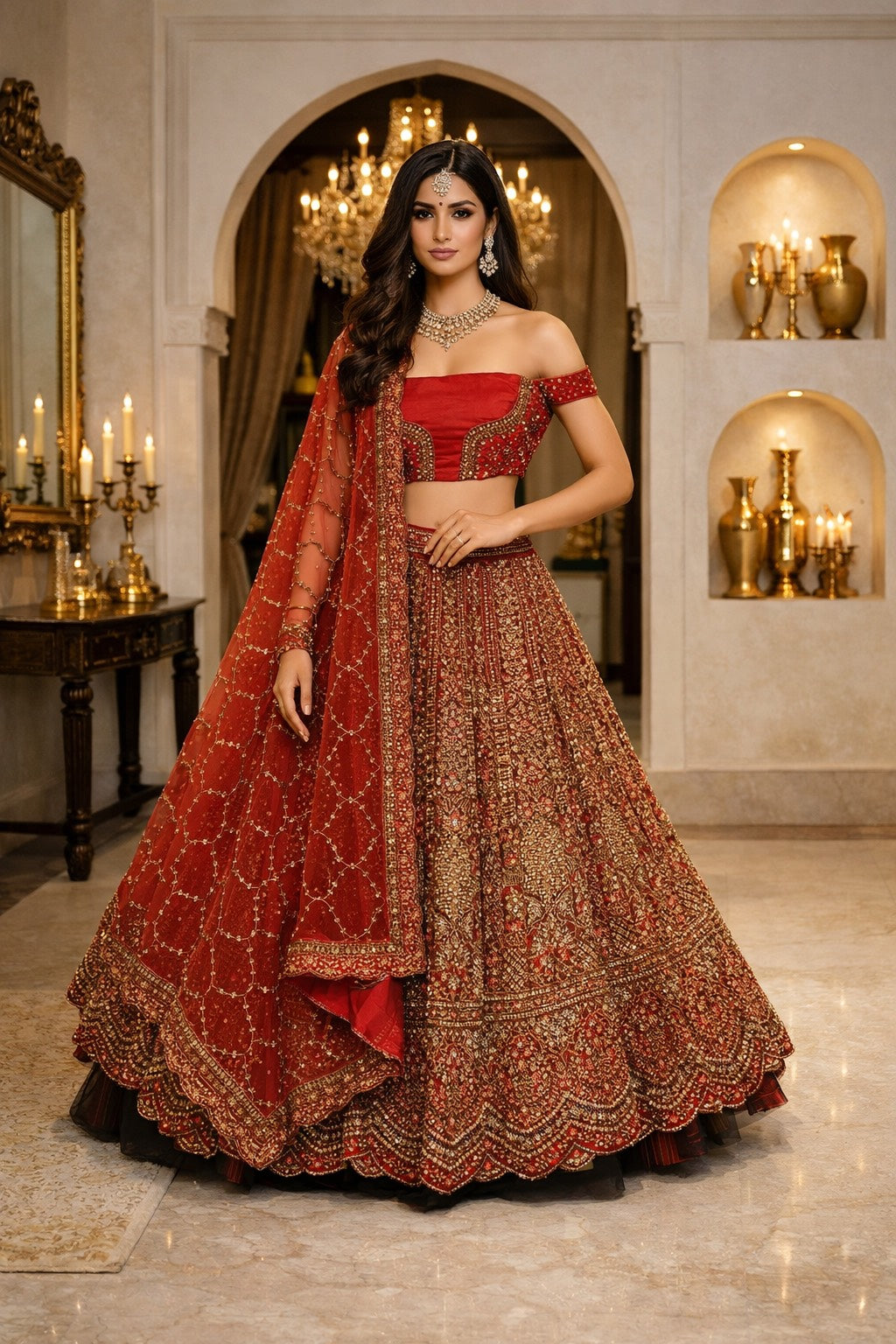 Crimson Heritage Lehenga