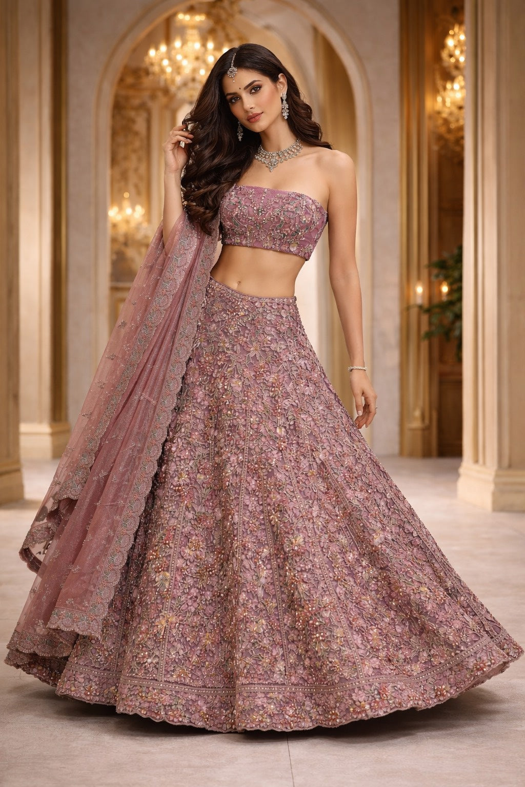 Floral Grace Embroidered Lehenga