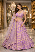 Lilac Blossom Brocade Lehenga