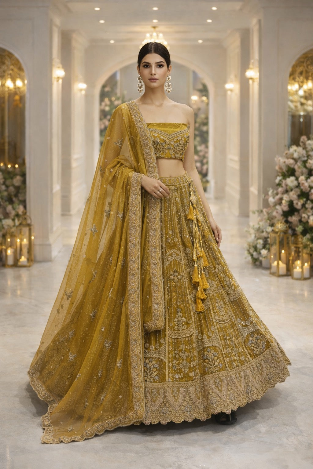 Golden Aura Embroidered Lehenga