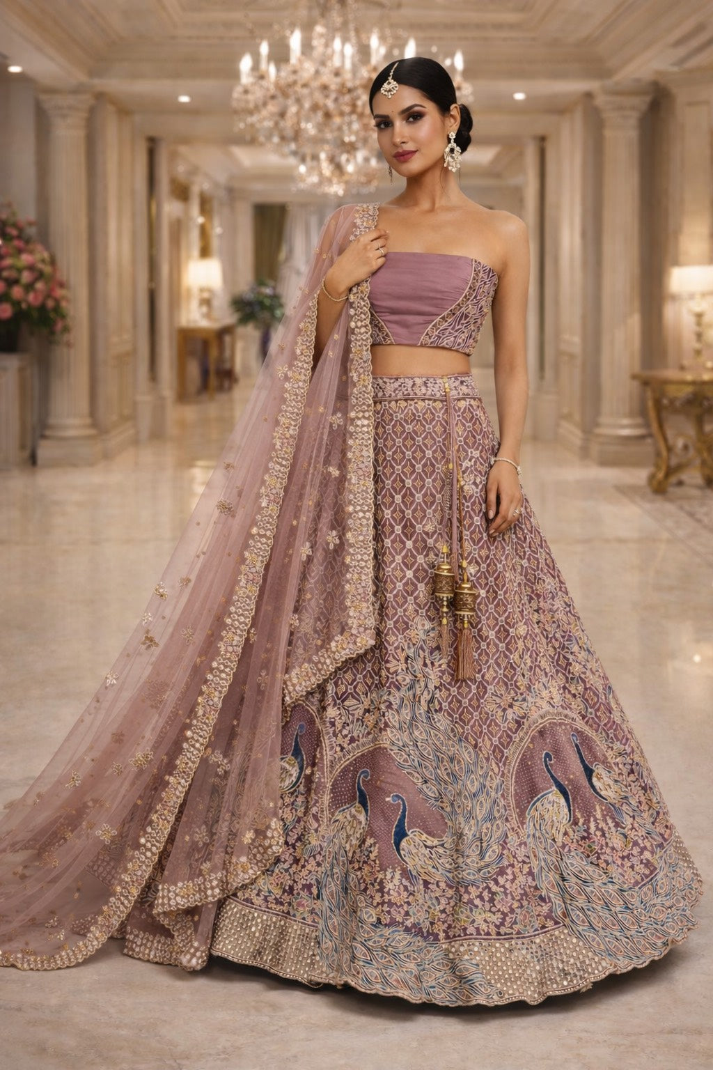 Peacock Whisper Lehenga