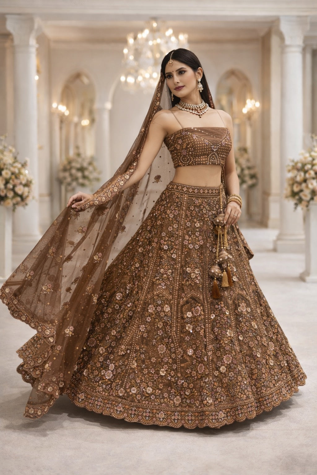 Rose Embroidered lehenga