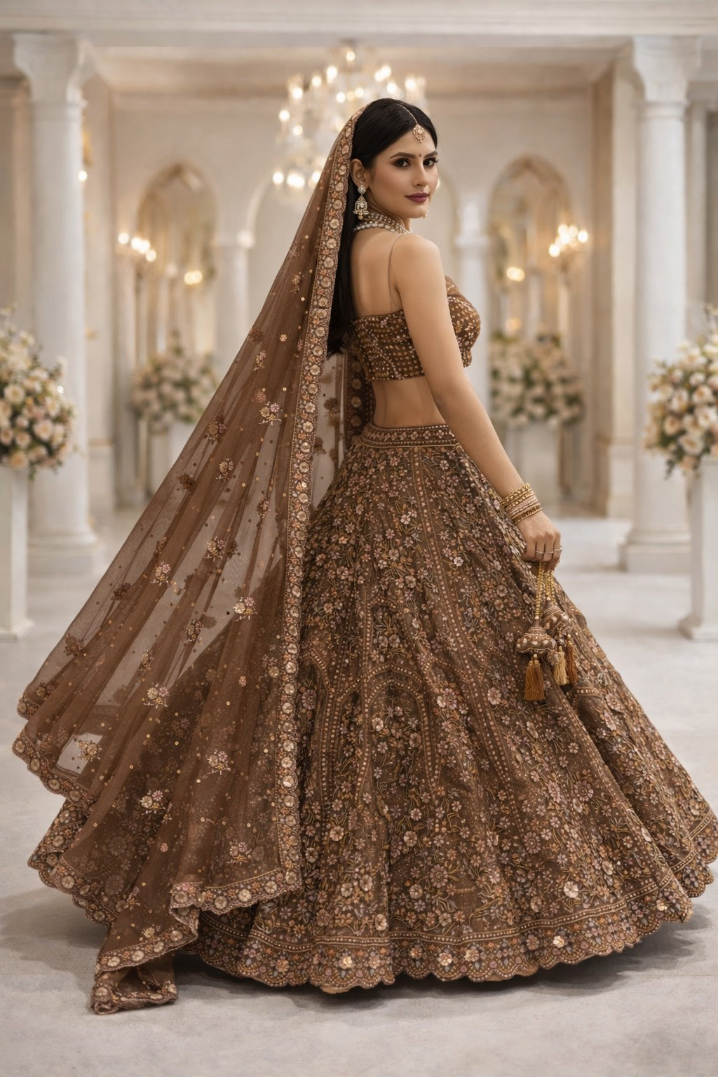 Rose Embroidered lehenga