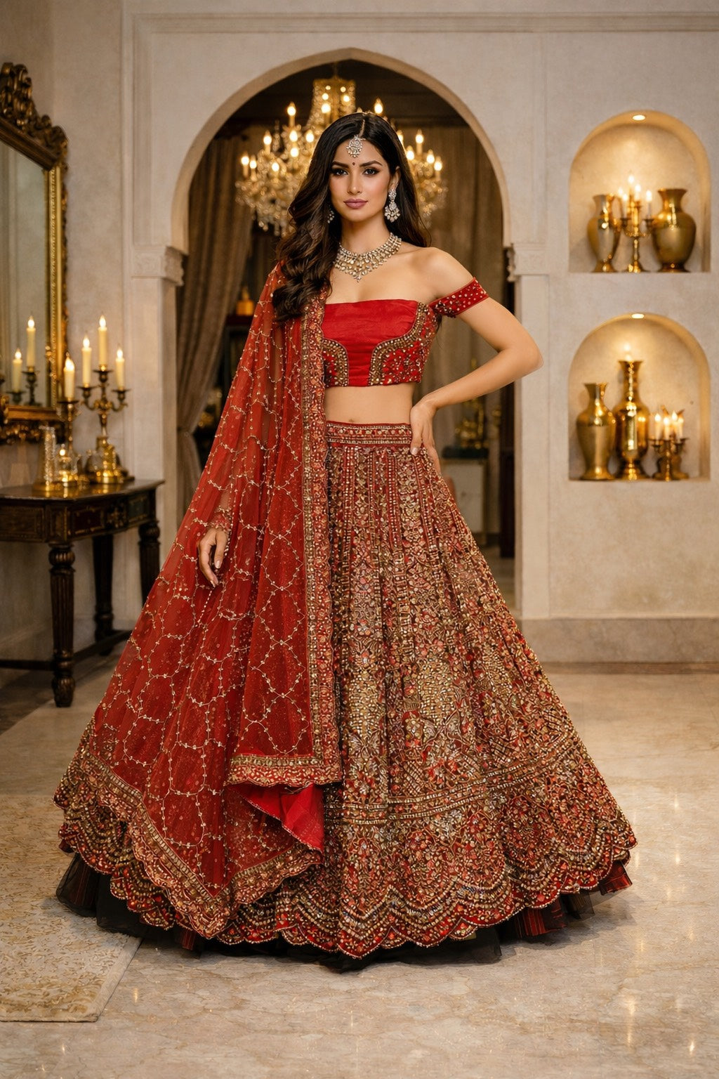 Crimson Heritage Lehenga
