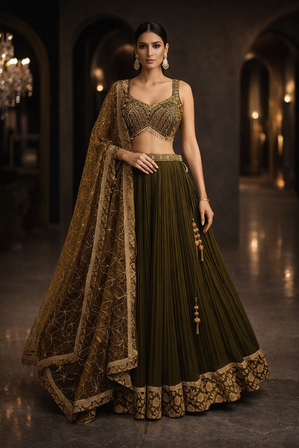 Midnight Bloom Lehenga