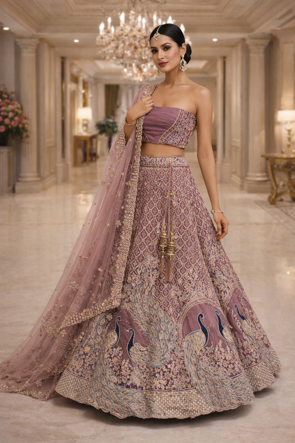 Peacock Whisper Lehenga