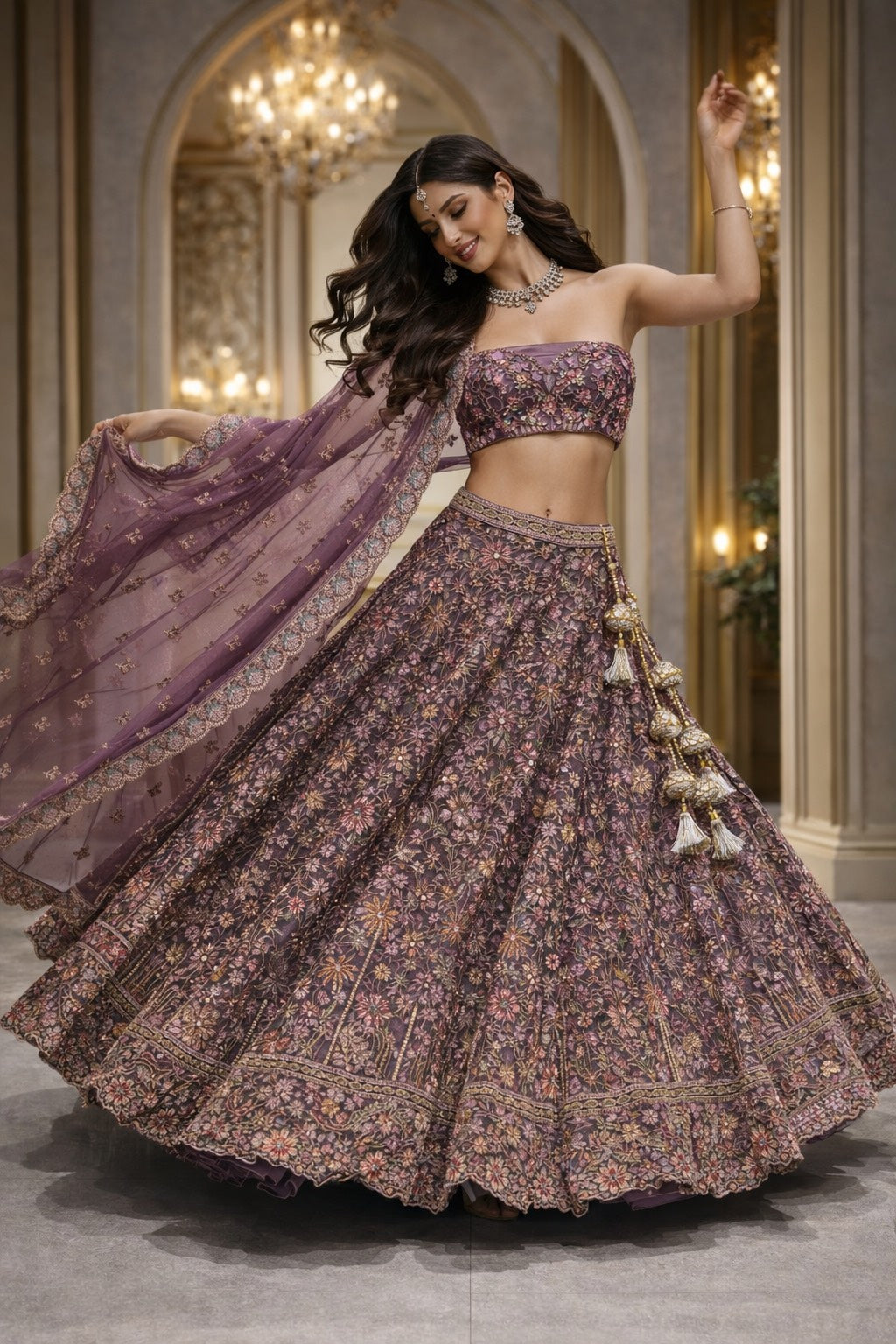 Floral Grace Embroidered Lehenga