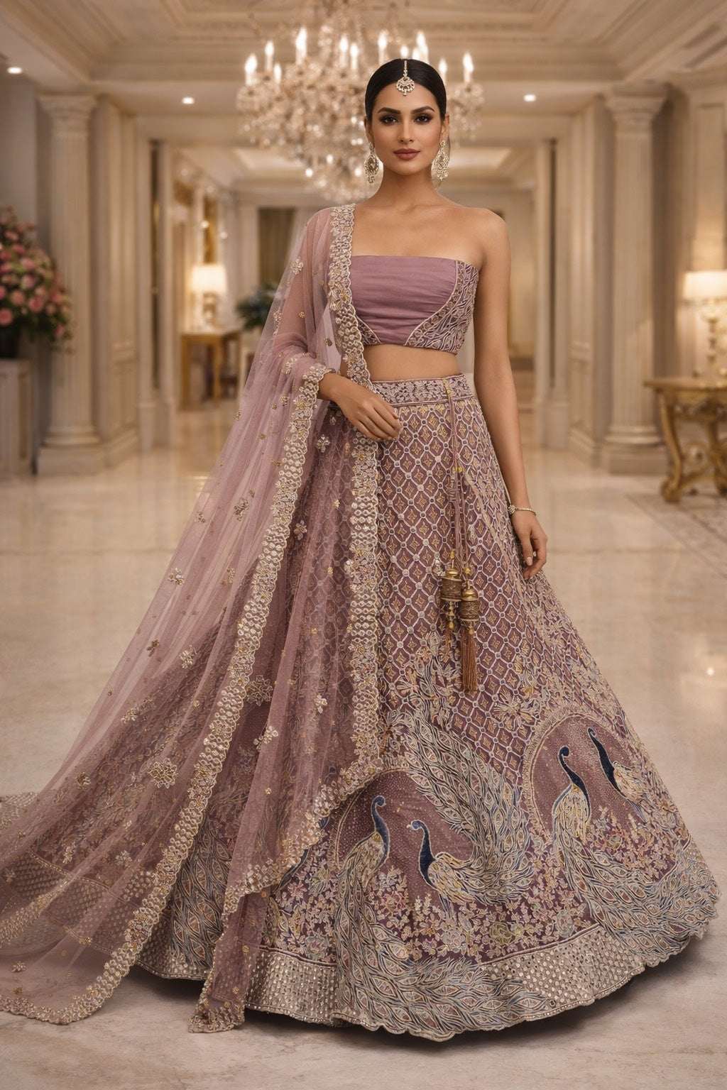 Peacock Whisper Lehenga