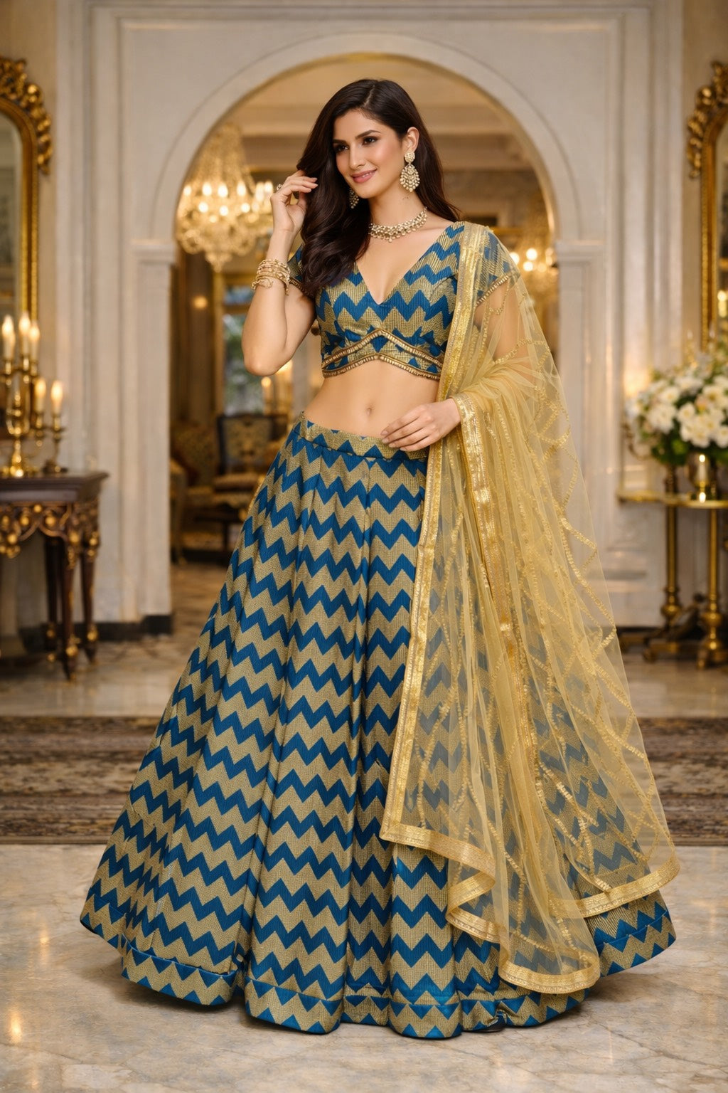 Royal Chevron Lehenga