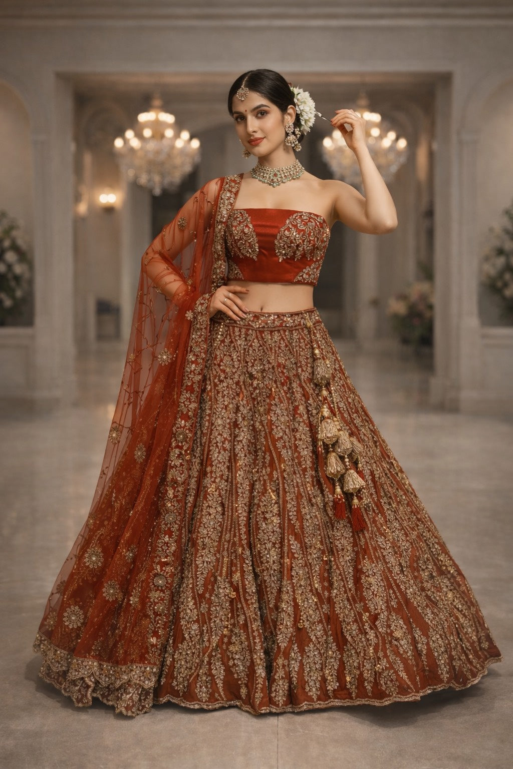 Crownveil Majesty Lehenga