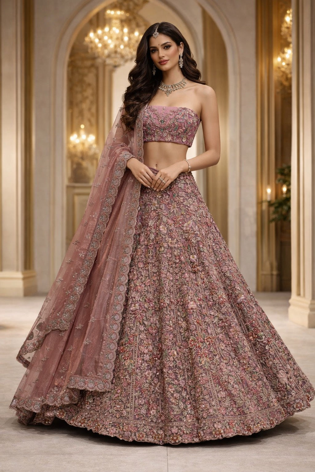 Floral Grace Embroidered Lehenga