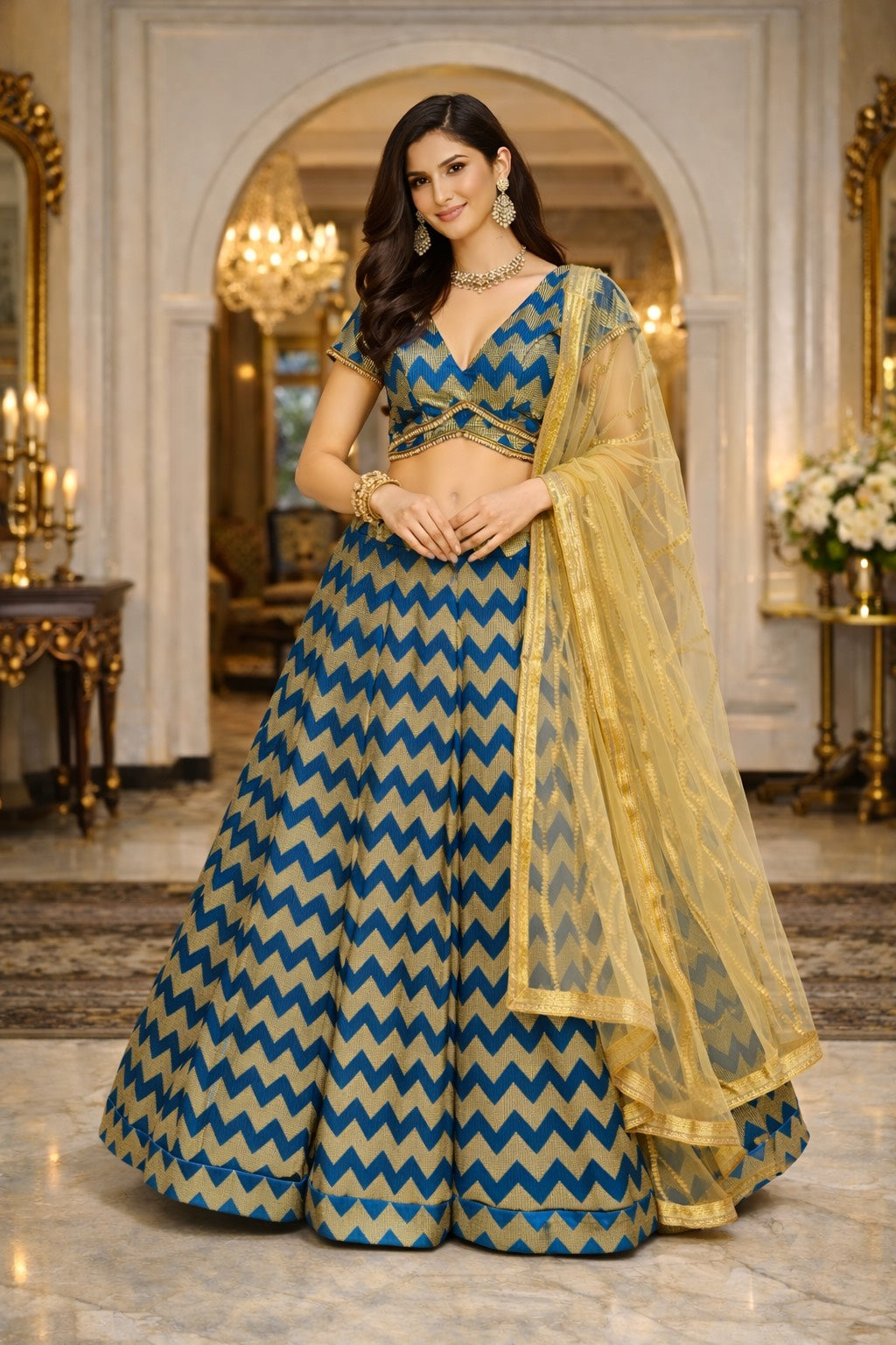 Royal Chevron Lehenga