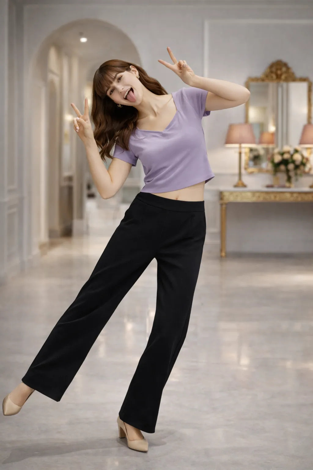 Draped Neck Crop Top