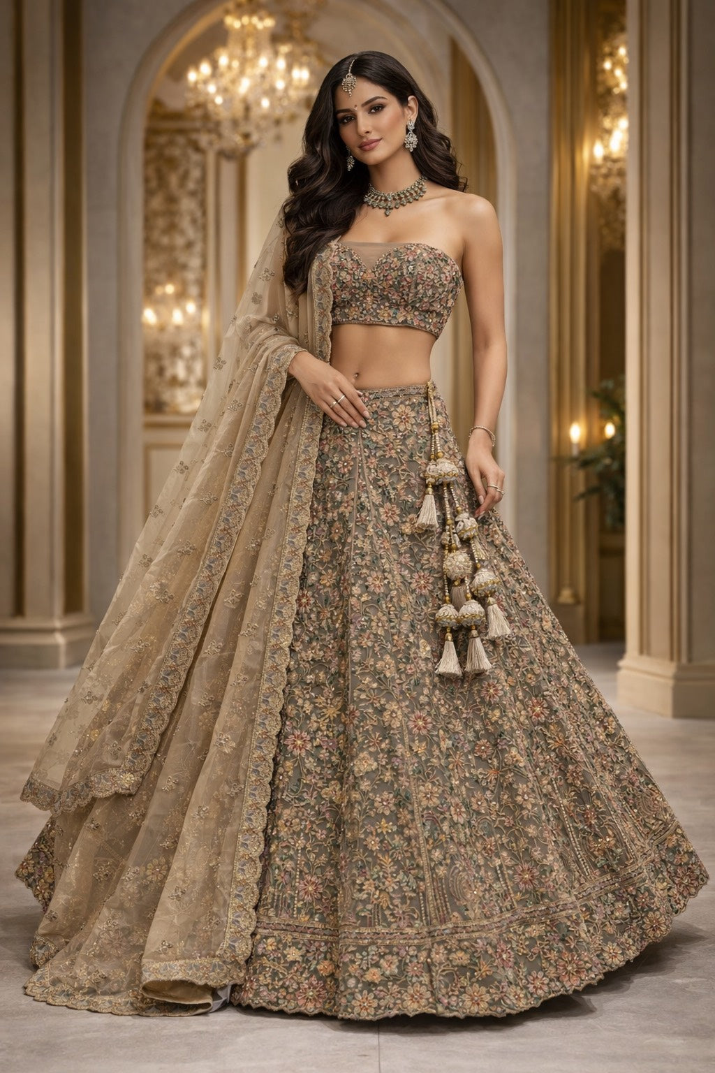 Floral Grace Embroidered Lehenga