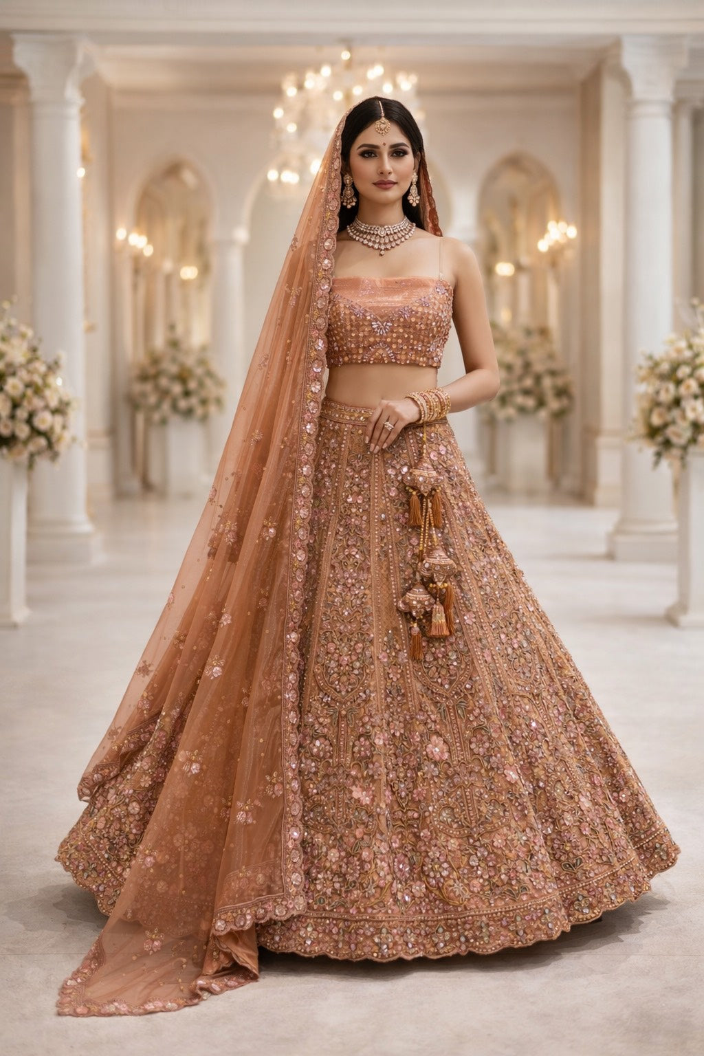 Rose Embroidered lehenga