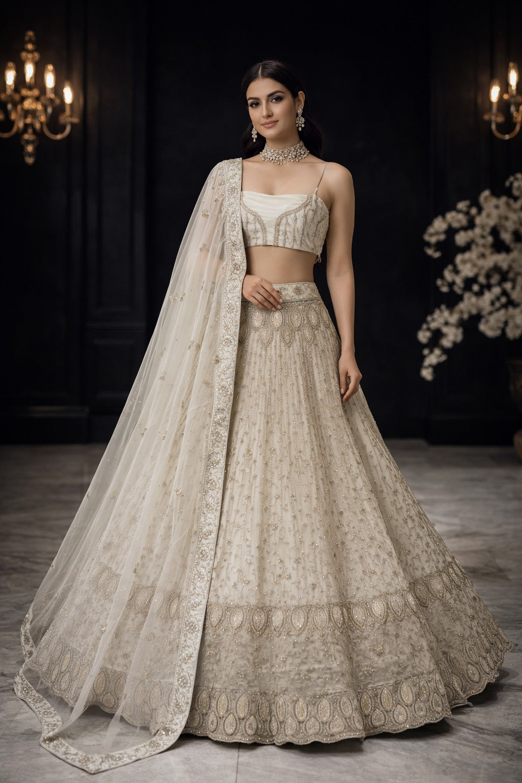 Elegant Whisper Embroidered Lehenga