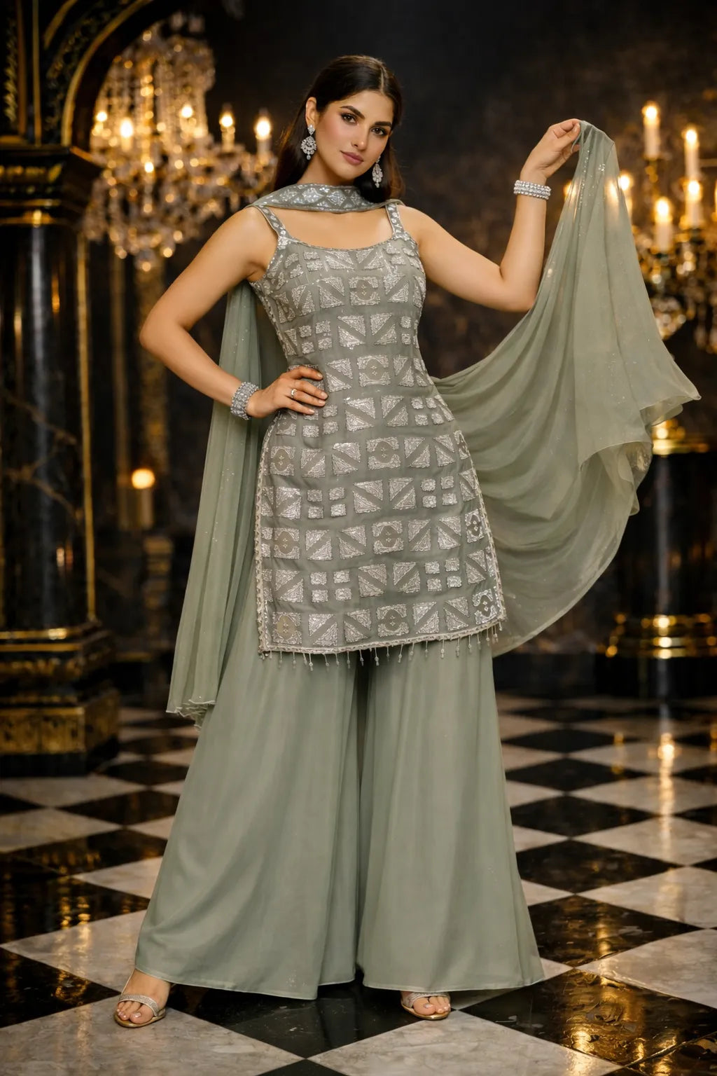 Elara Luxe Sharara Set