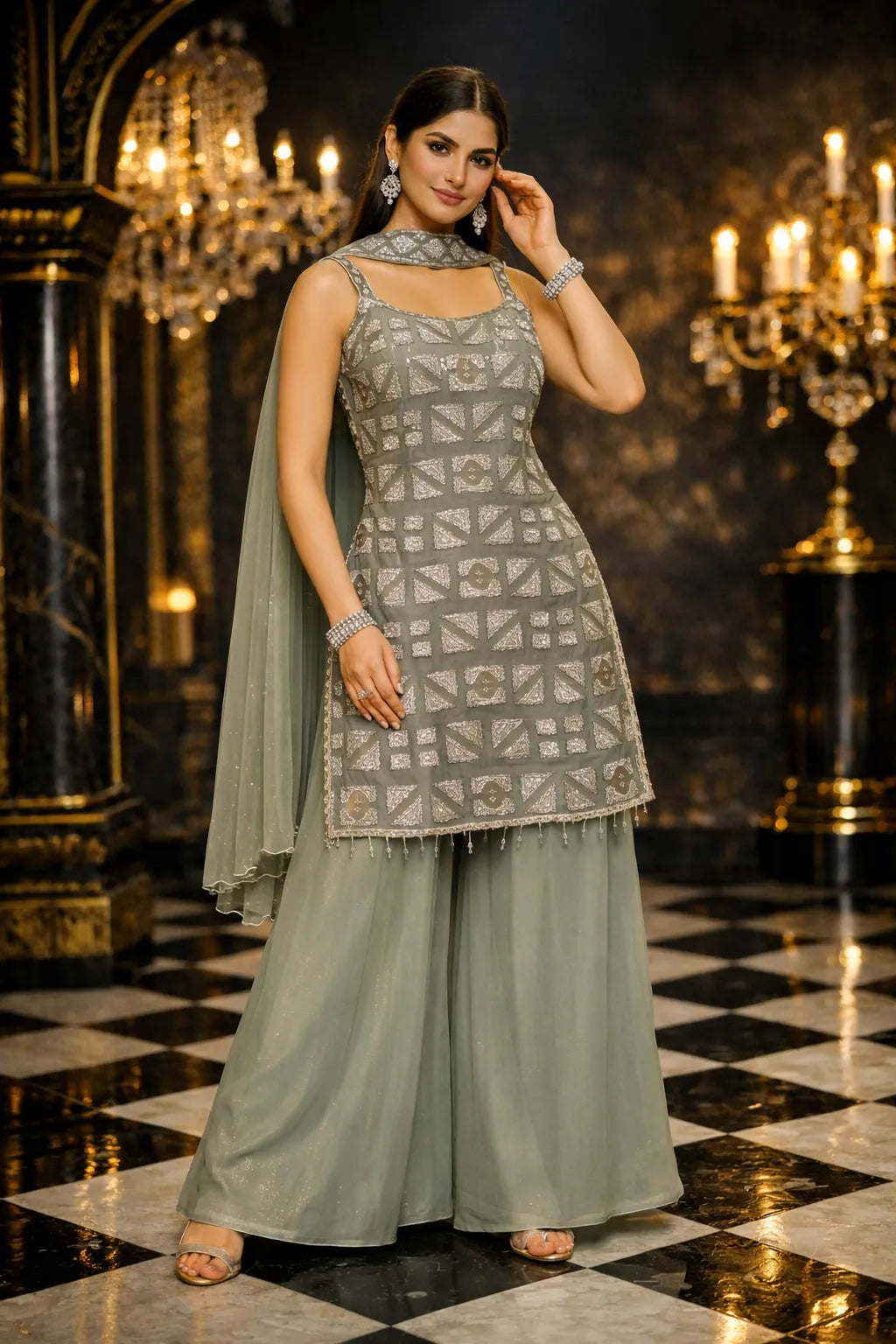 Elara Luxe Sharara Set