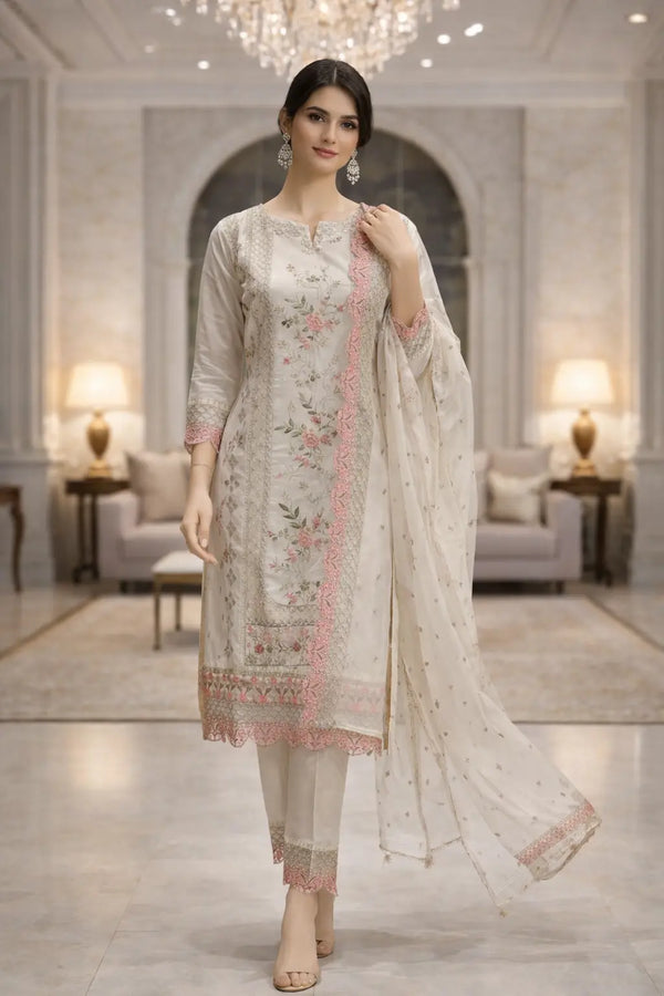 Ivory Blossom Chikankari Suit Set