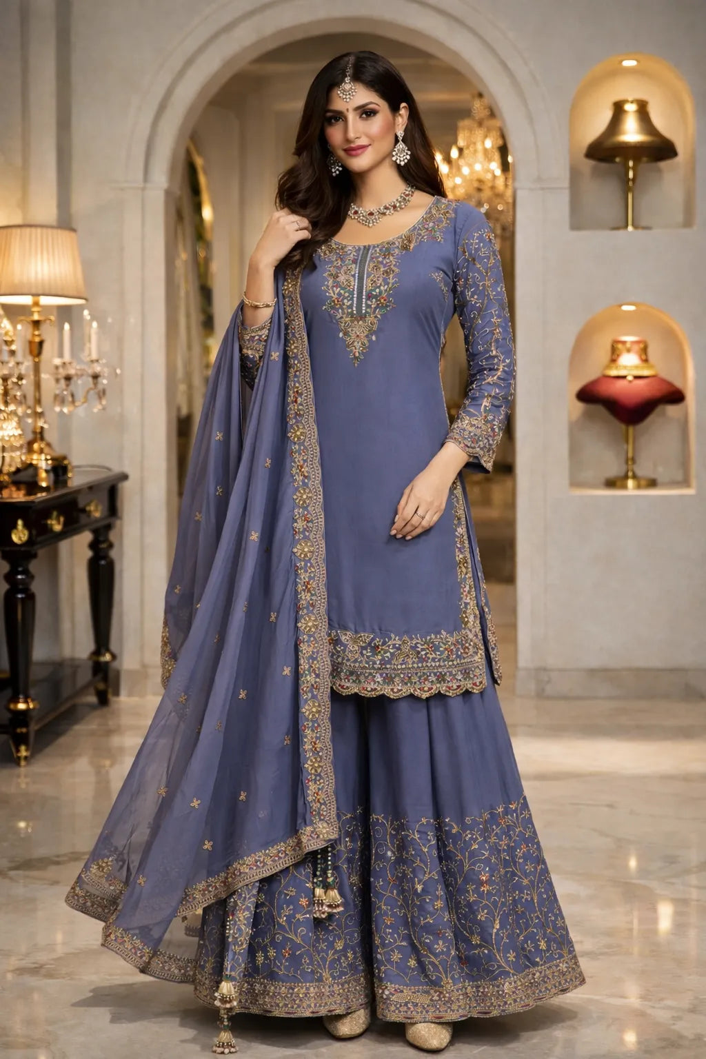 Sage Sharara Set