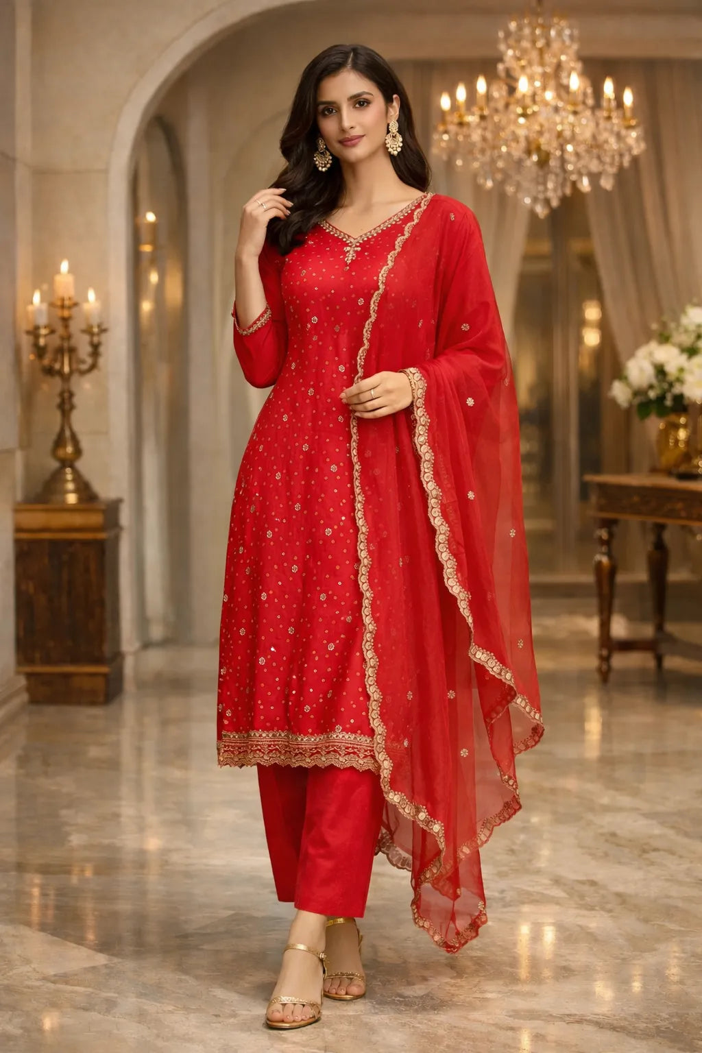 Vaidehi Crimson Suit Set