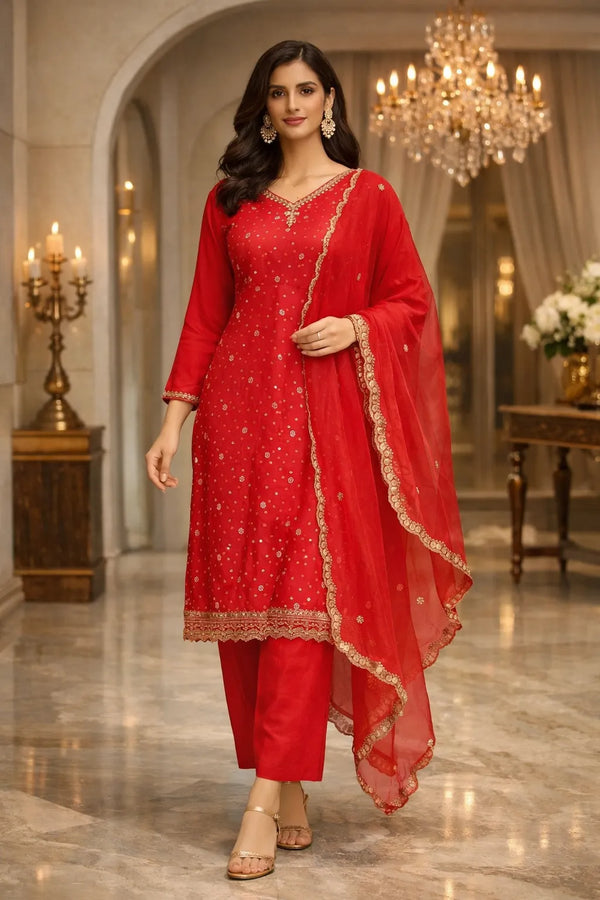 Vaidehi Crimson Suit Set