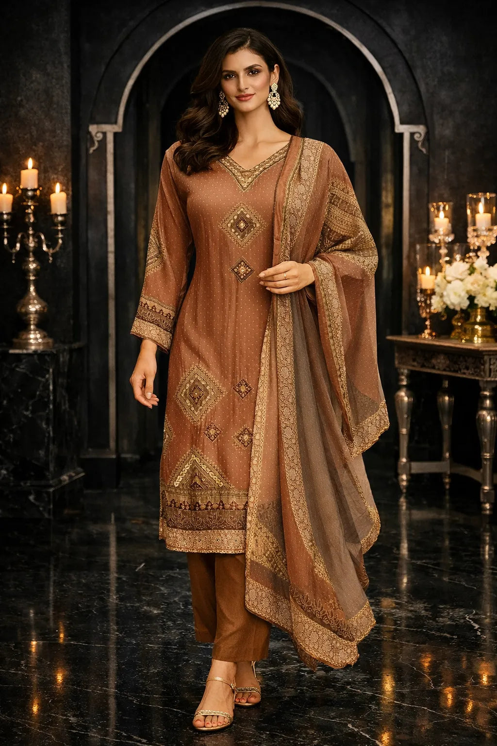 Vasundhara Tan Suit Set