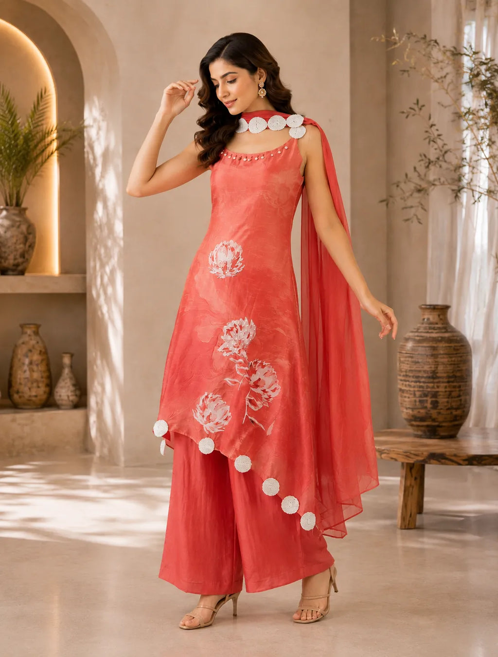 Aahana Floral Drape Suit Set