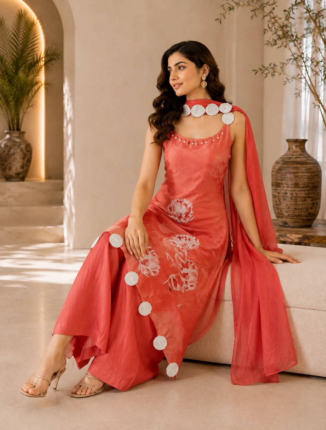 Aahana Floral Drape Suit Set