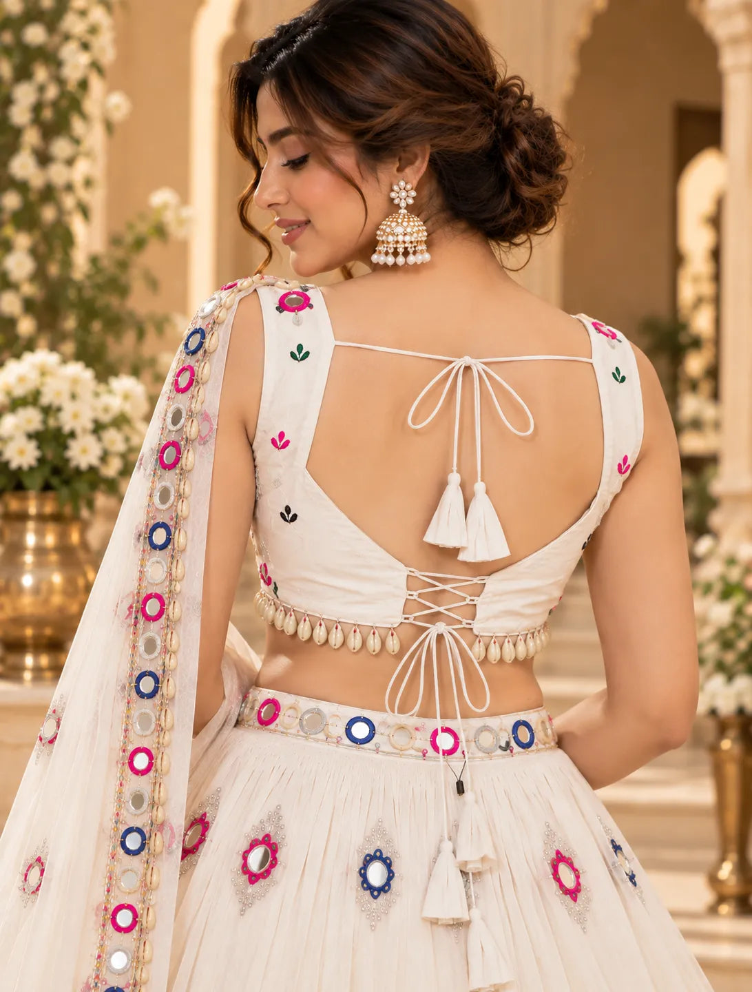 Aarisha Mirror & Cowrie Dandiya Blouse