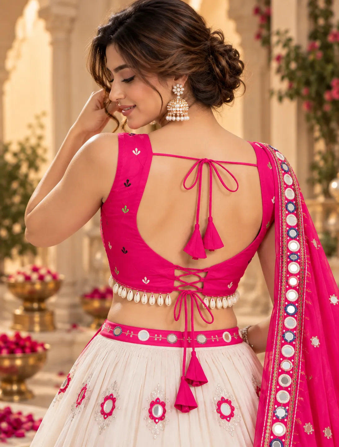 Aarisha Mirror & Cowrie Dandiya Blouse
