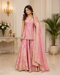 Aarisha Woven Jacquard Sharara Set