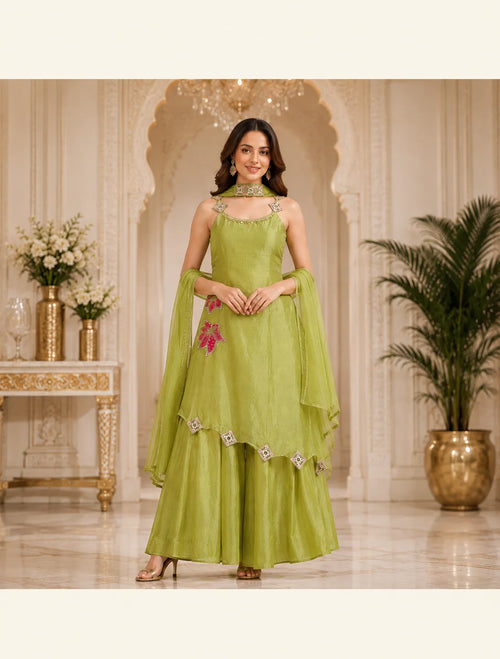 Aarvi Asymmetric Flared Suit Set