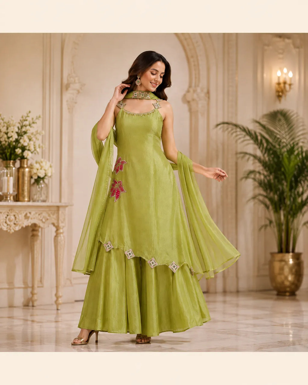 Aarvi Asymmetric Flared Suit Set