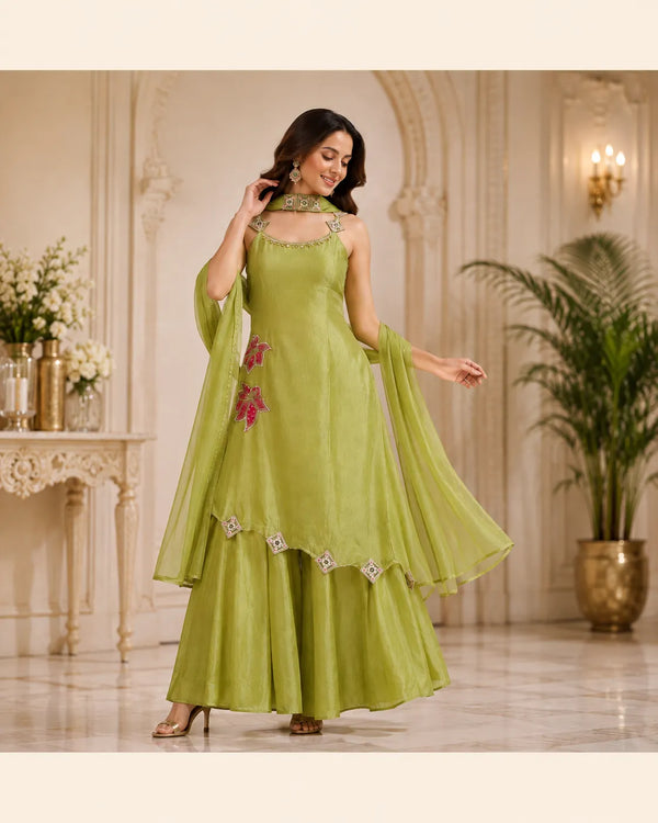 Aarvi Asymmetric Flared Suit Set