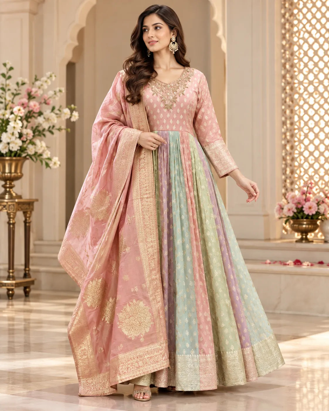 Aavishka Royal Lare Floor Lemgth Anarkali Suit Set
