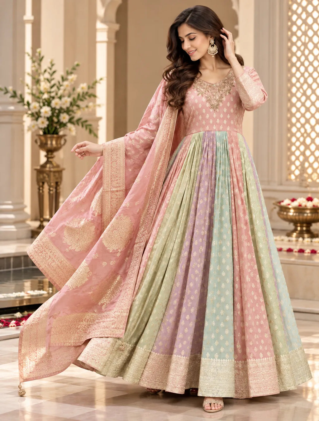 Aavishka Royal Lare Floor Lemgth Anarkali Suit Set