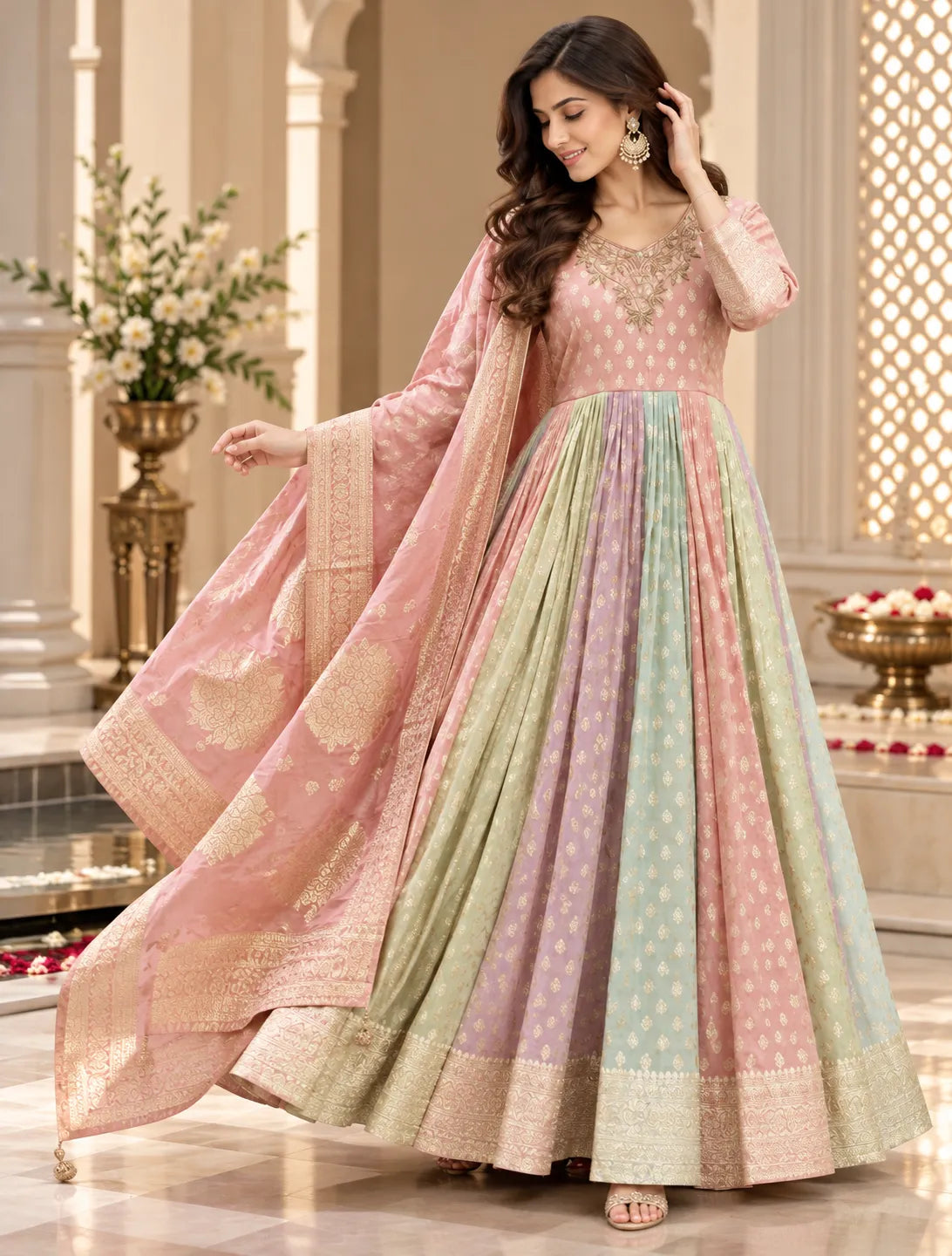 Aavishka Royal Lare Floor Lemgth Anarkali Suit Set